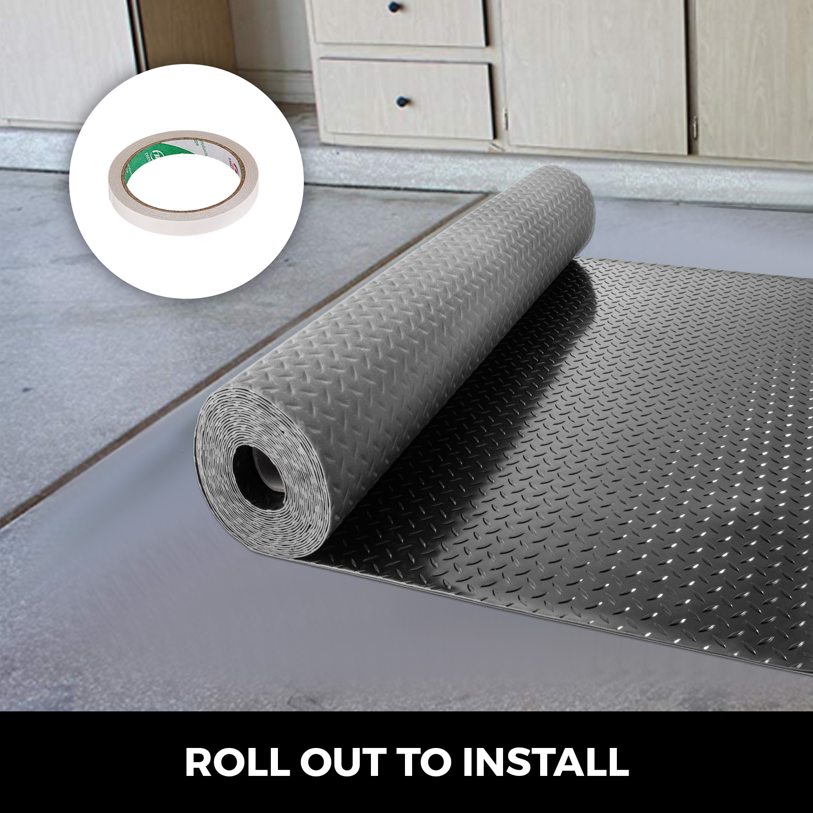 Garage Flooring Mat Roll Trailer Floor Covering Flooring Raised Anti-Slip  Mat