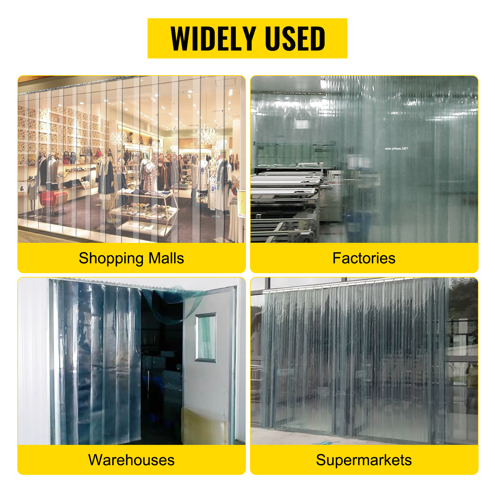 Cortina de tiras de PVC con tiras de plástico transparente impermeable para  puerta, supermercados de fábricas de almacén, fácil de instalar (tamaño 