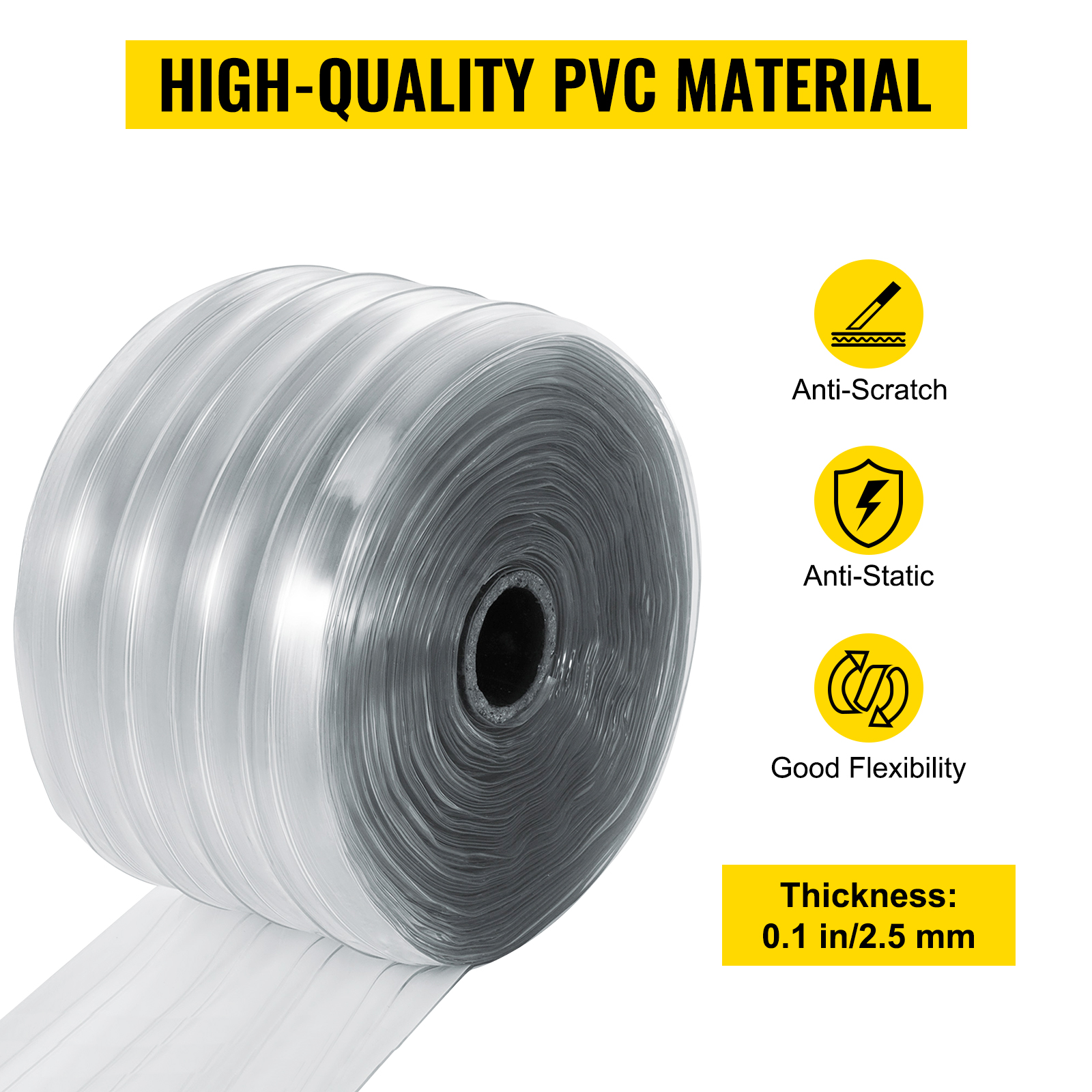 Vevor Pvc Strip Curtain Feet Length X Inches Width Roll Vinyl Strip Door Curtain