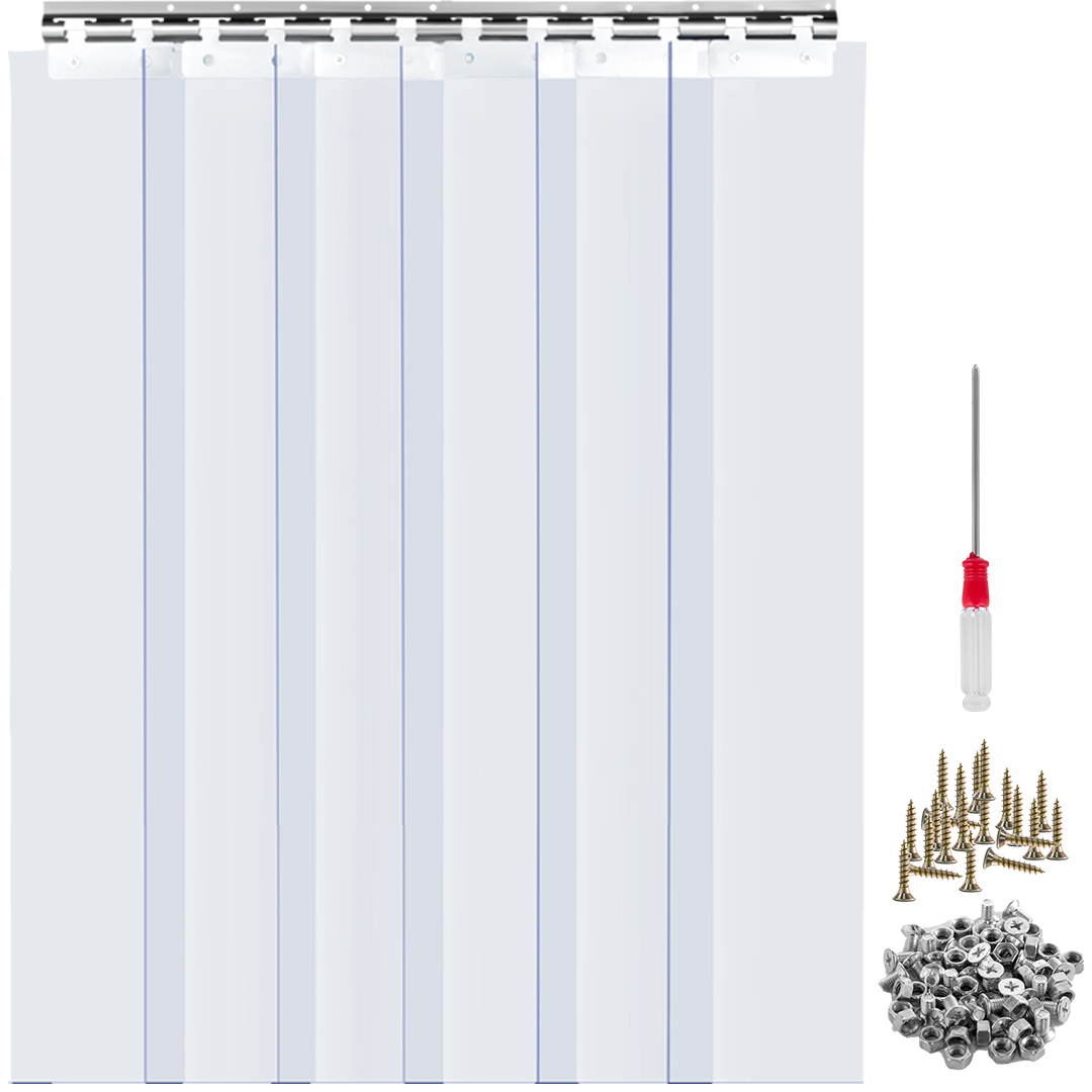 PVC strip curtain,15 PCS,5 x 7 ft