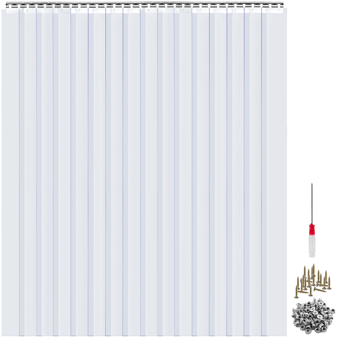 PVC strip curtain,15 PCS,5 x 7 ft