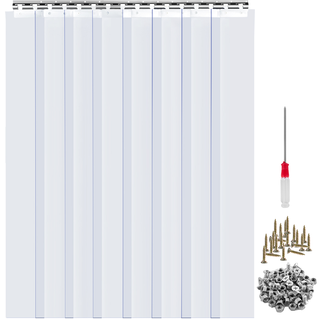 PVC strip curtain,15 PCS,5 x 7 ft