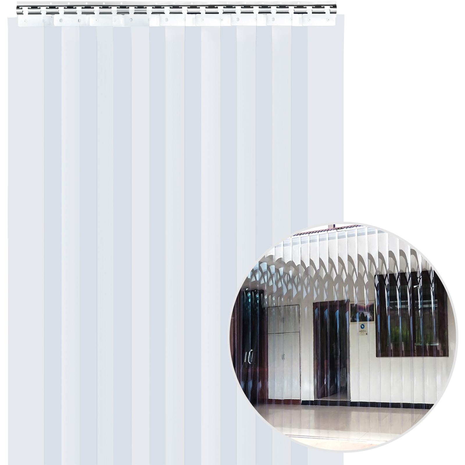 PVC strip curtain,15 PCS,5 x 7 ft