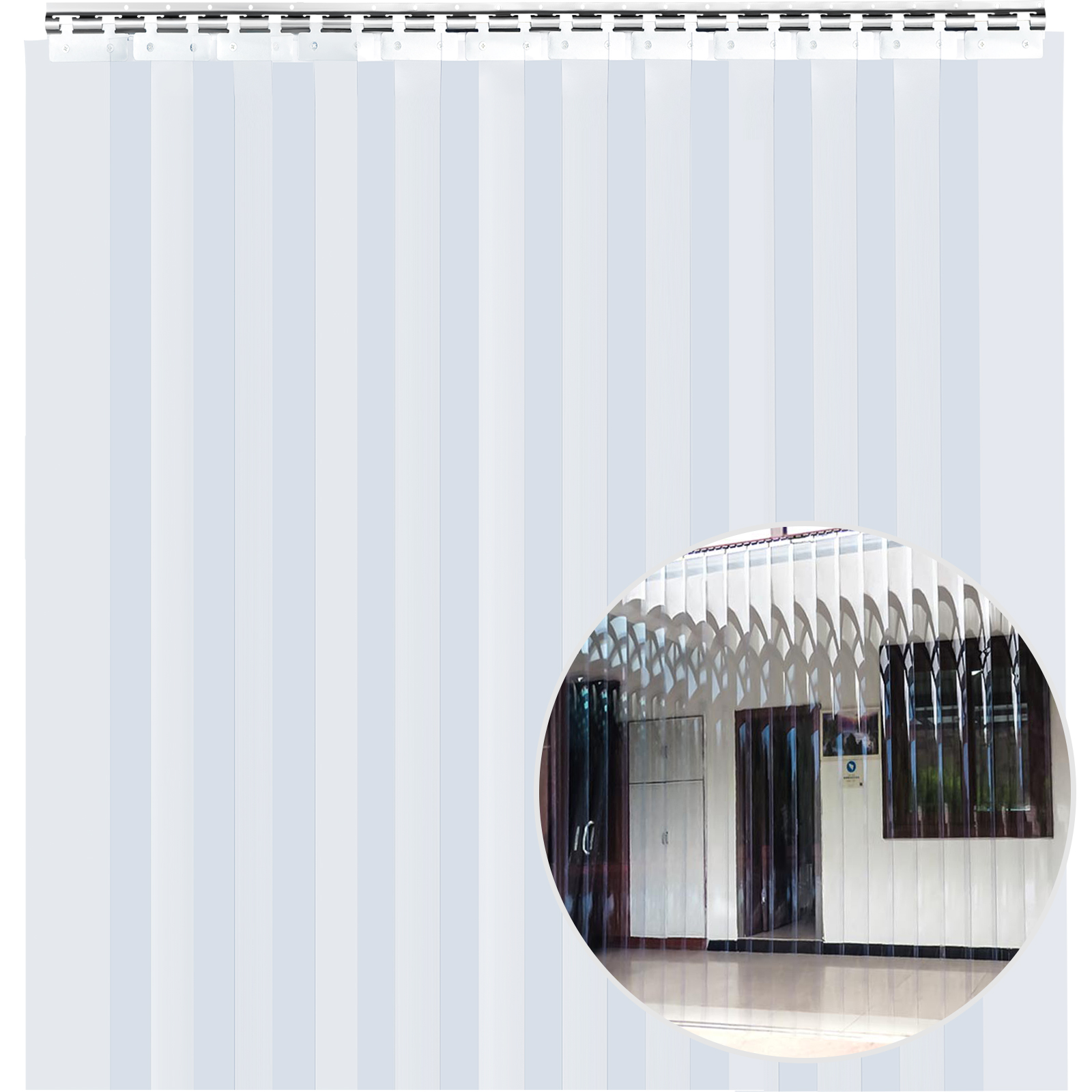 PVC strip curtain,15 PCS,5 x 7 ft