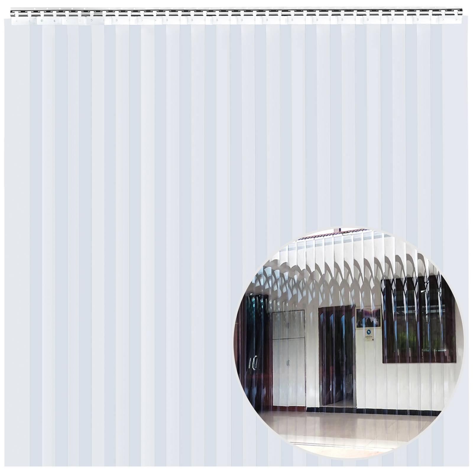 PVC strip curtain,15 PCS,5 x 7 ft