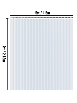 PVC strip curtain,15 PCS,5 x 7 ft