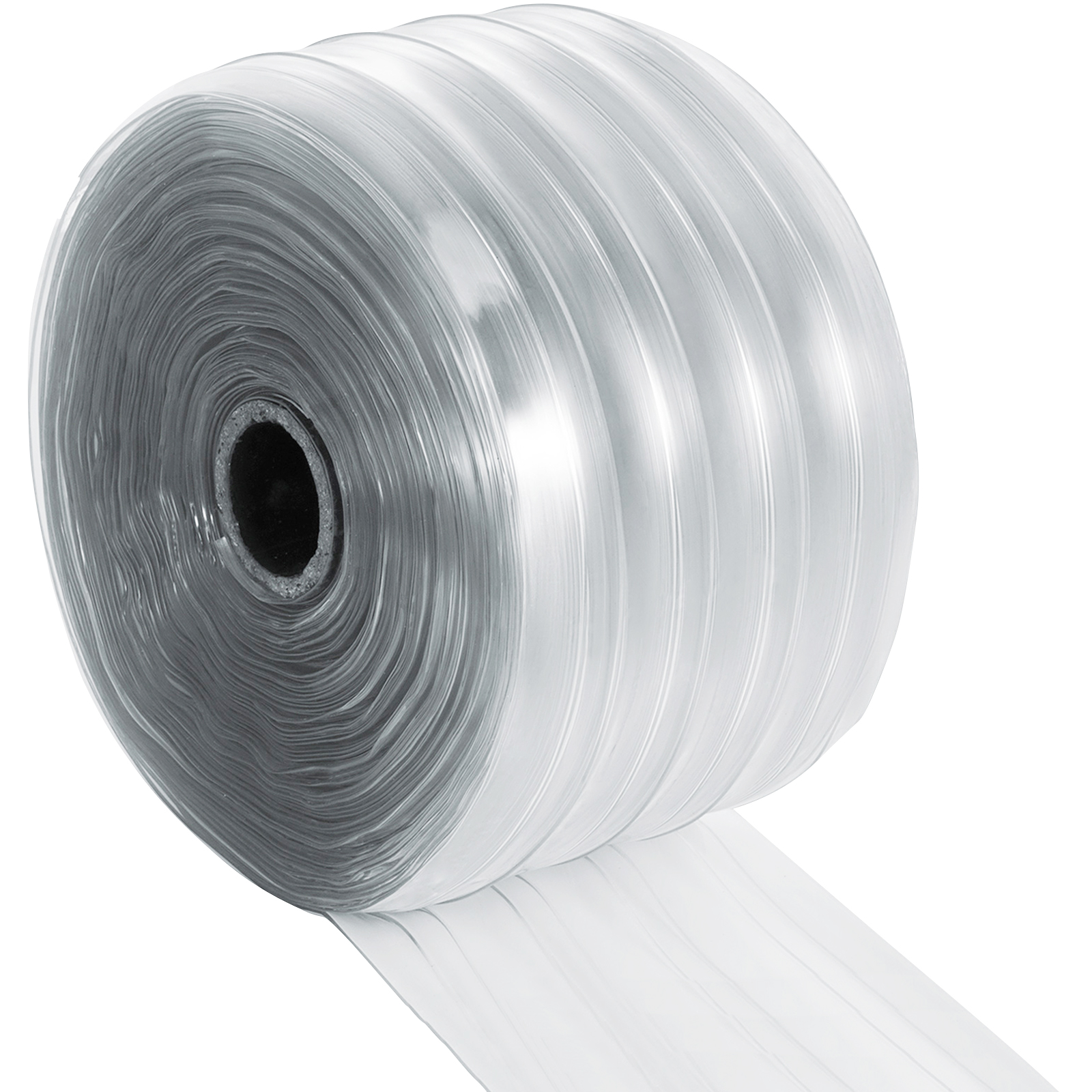 12" x 7' Scratch Resistant Ribbed Clear Strip for Strip Curtains 