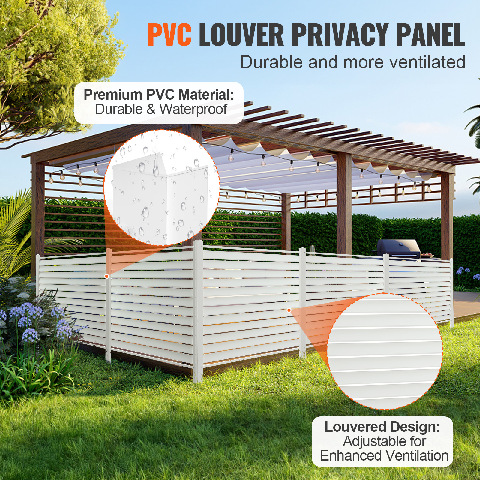 VEVOR Outdoor Privacy Screens 50" W x 50" H Air Conditioner Fence 3/2/4 Panels - Picture 42 of 62