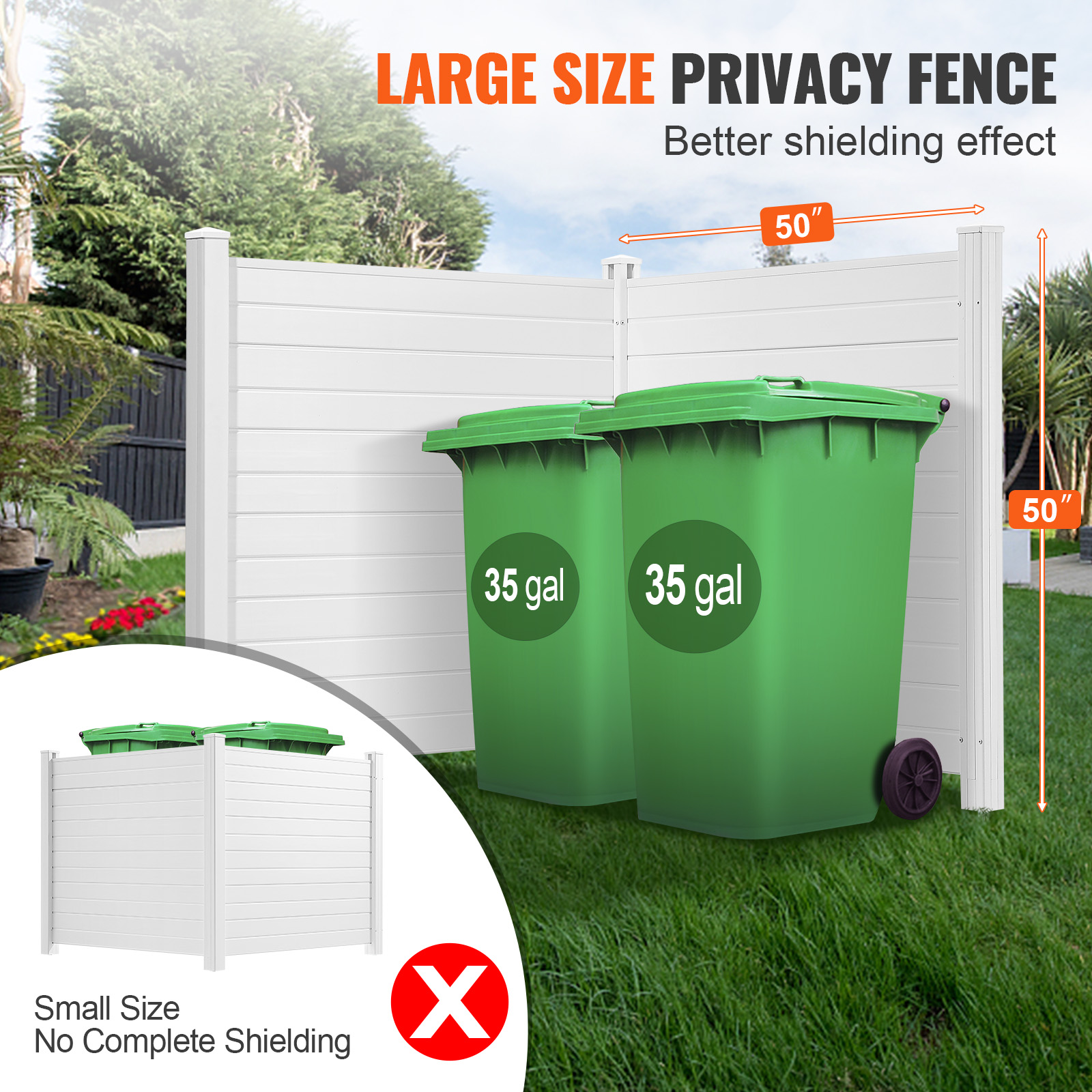 VEVOR Outdoor Privacy Screens 50" W x 50" H Air Conditioner Fence 3/2/4 Panels - Picture 30 of 62