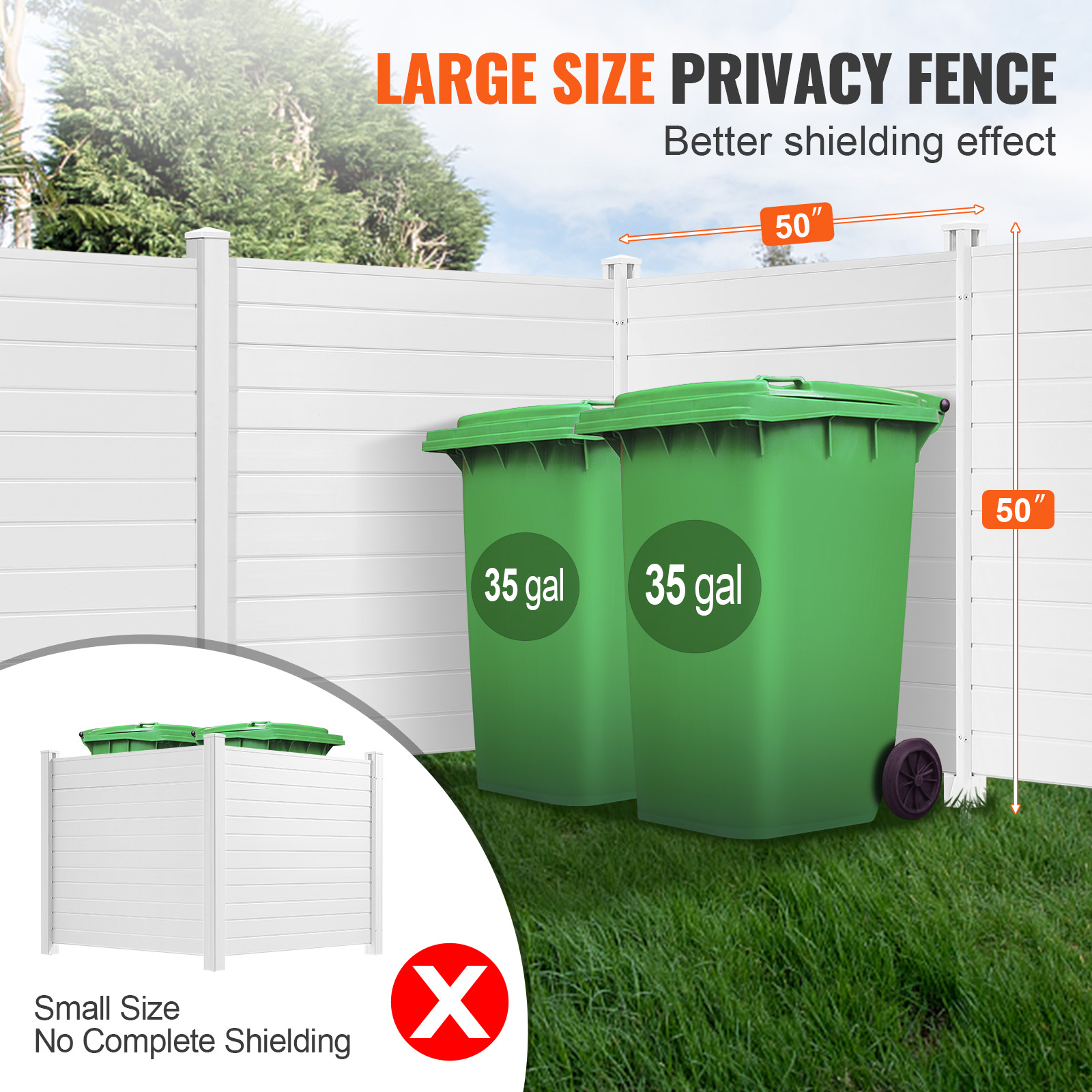 VEVOR Outdoor Privacy Screens 50" W x 50" H Air Conditioner Fence 3/2/4 Panels - Picture 54 of 62