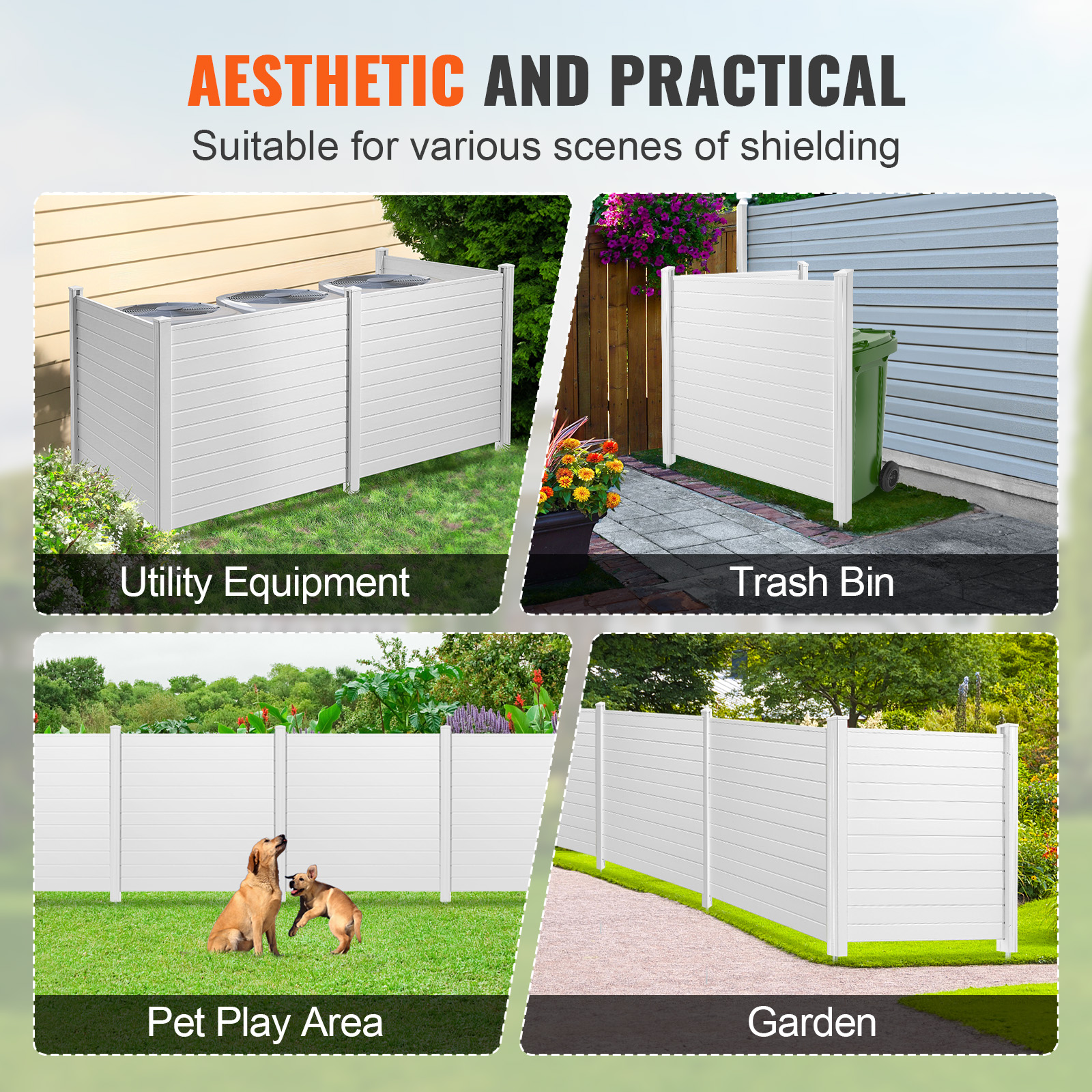 VEVOR Outdoor Privacy Screens 50" W x 50" H Air Conditioner Fence 3/2/4 Panels - Picture 55 of 62