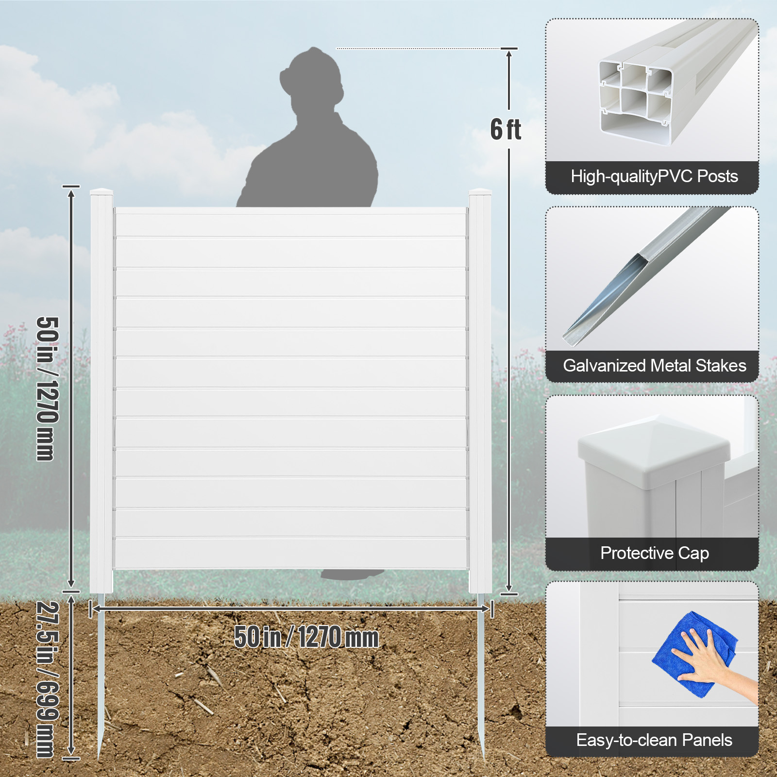 VEVOR Outdoor Privacy Screens 50" W x 50" H Air Conditioner Fence 3/2/4 Panels - Picture 57 of 62