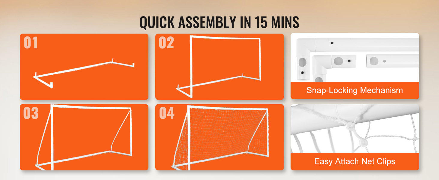 Portable Soccer Goal Set - 12x6ft, 10x6.5ft, 8x5ft Sizes, Steel Frame, PE Net, Carry Bag - For Backyard, Park, Kids & Adults