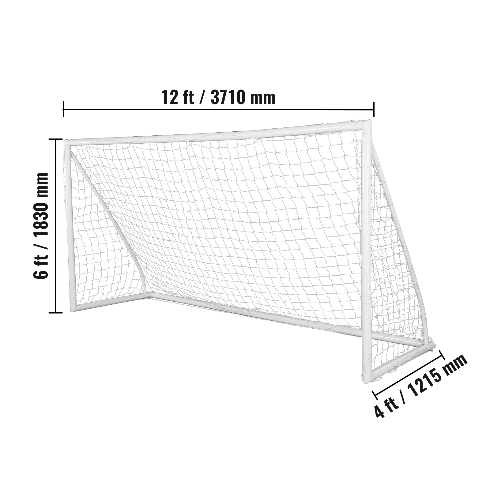 VEVOR Portable Soccer Goal, 12x6 ft Soccer Net, Adults Kids Backyard ...