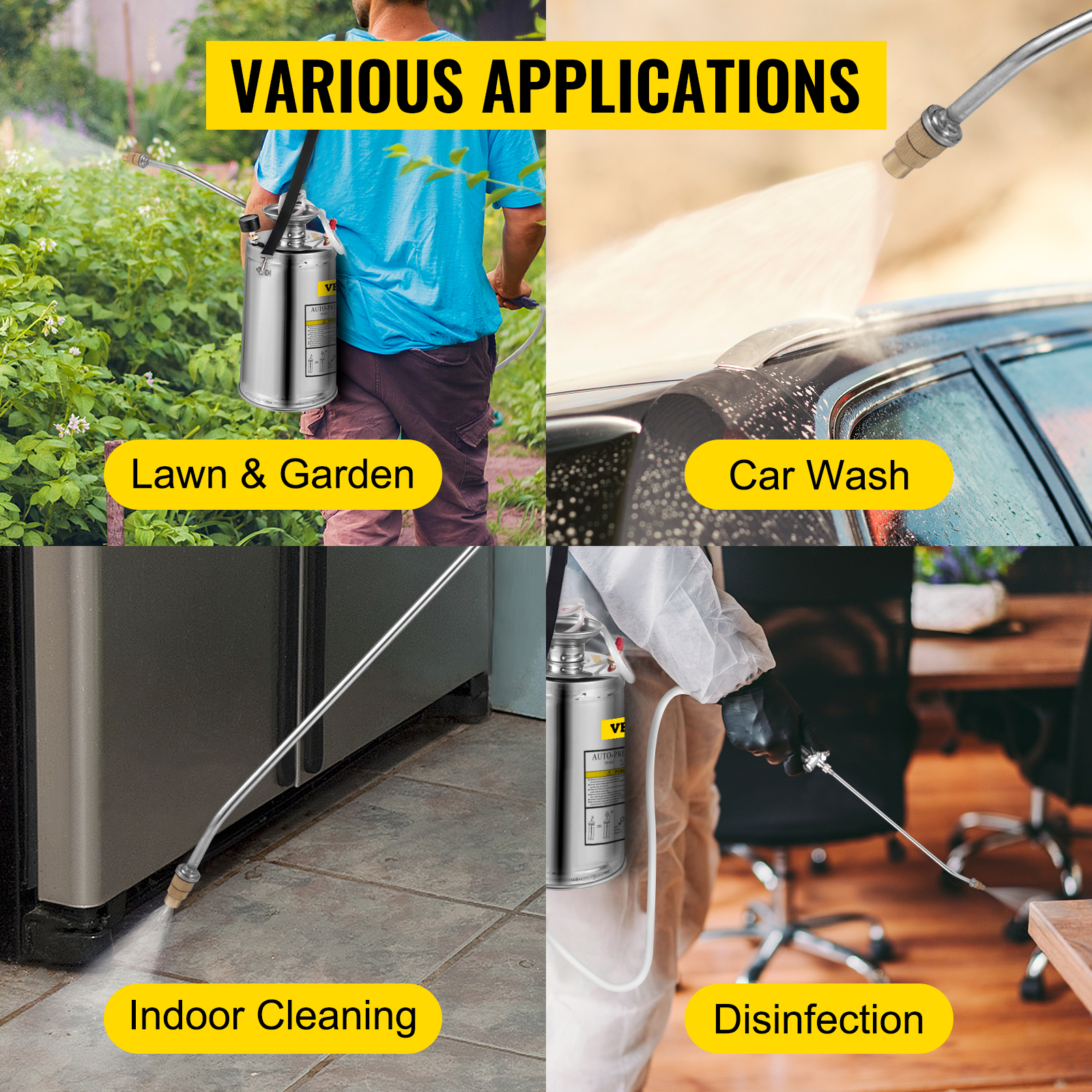 VEVOR VEVOR Stainless Steel 6L Household Gardening and Floor Cleaning Sprayer, for the Current Neds of Industry, Agriculture, Commerce, Medicine and Other Industries | VEVOR EU