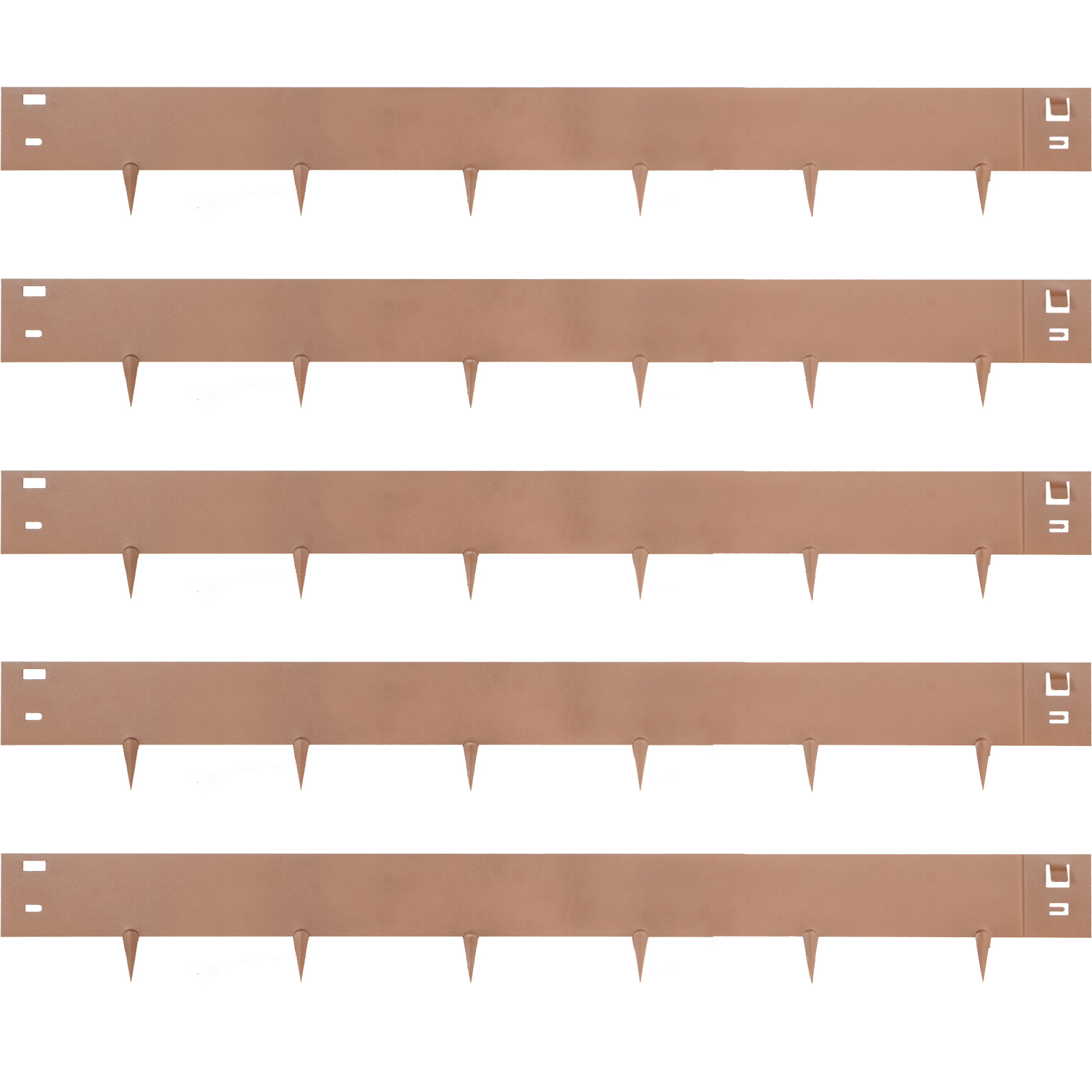 Bordure de Pelouse en Acier, 5 PCs, 7,6 x 99 cm