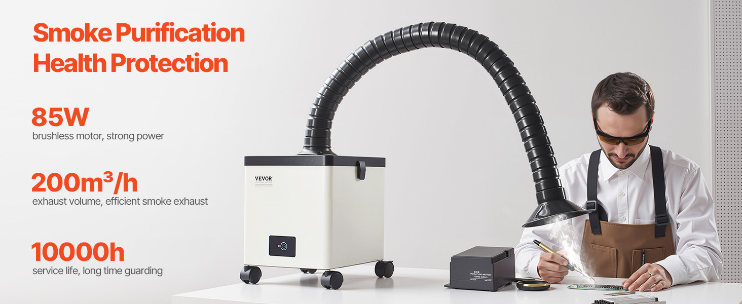 bOblesゾウ(Smoke) VEVOR Solder Fume Extractor 85W Brushless Smoke Absorber