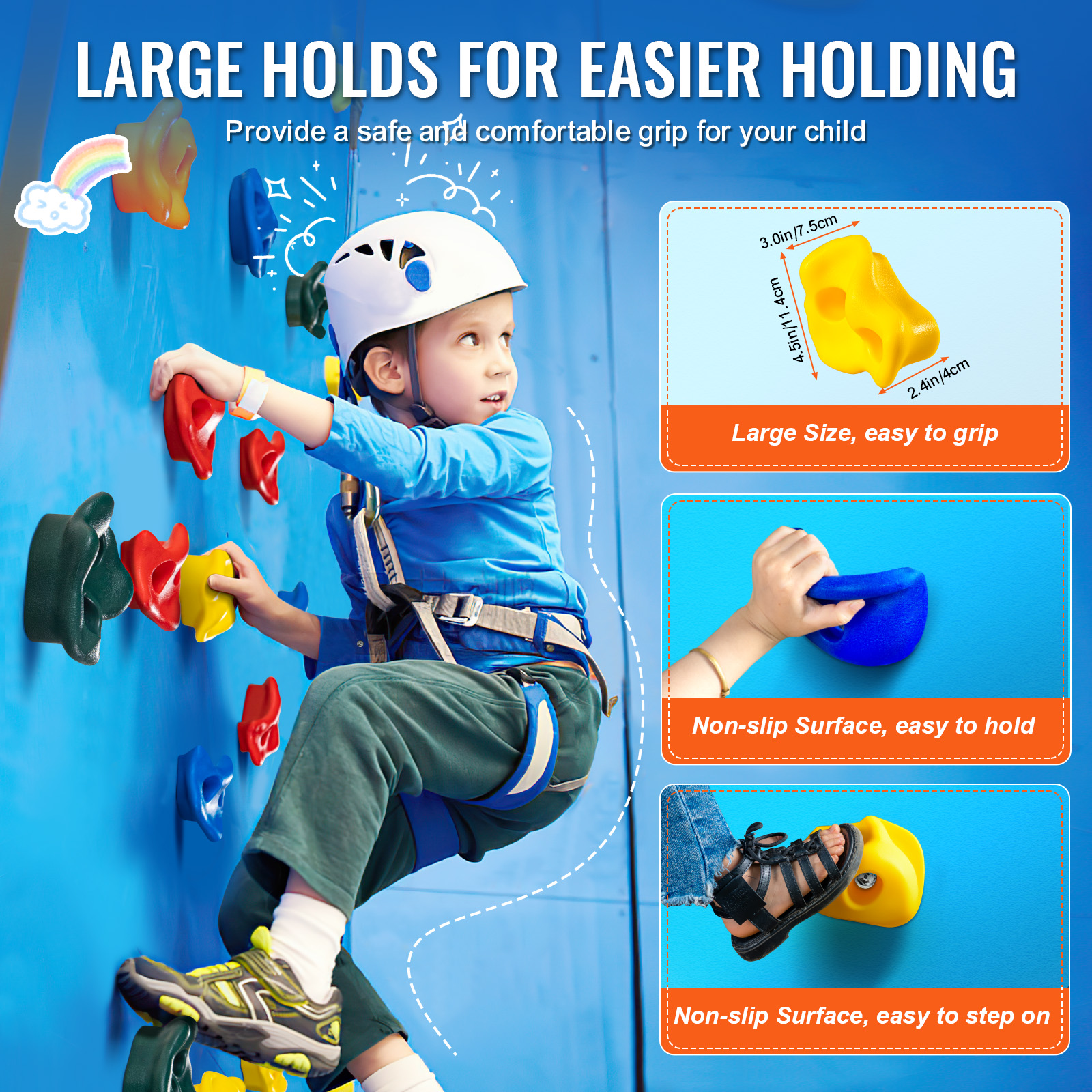 VEVOR 25/32/72/12/20pcs Rock/Tree Climbing Holds Climbing Rocks Handles Hardware - Picture 18 of 98
