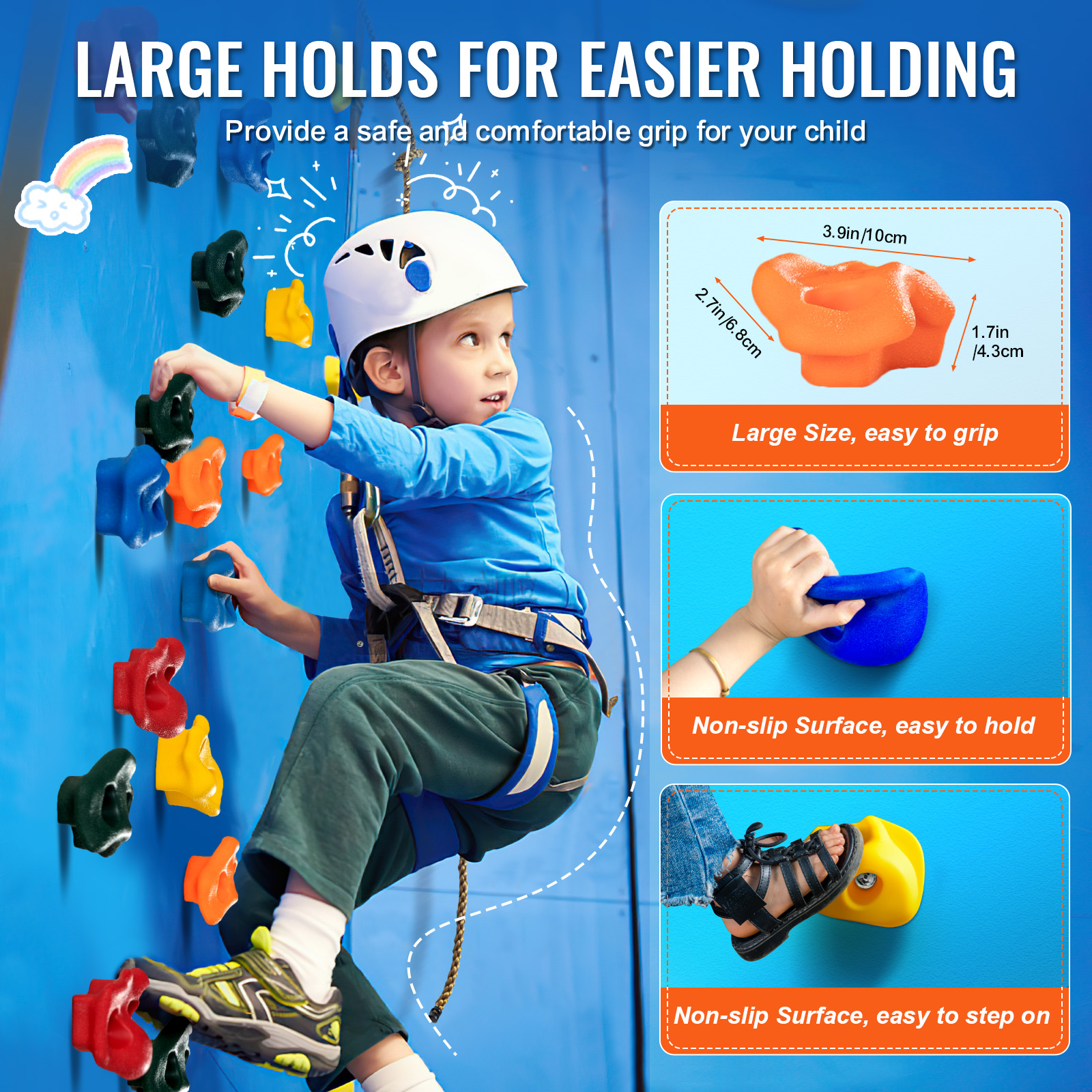 VEVOR 25/32/72/12/20pcs Rock/Tree Climbing Holds Climbing Rocks Handles Hardware - Picture 6 of 98