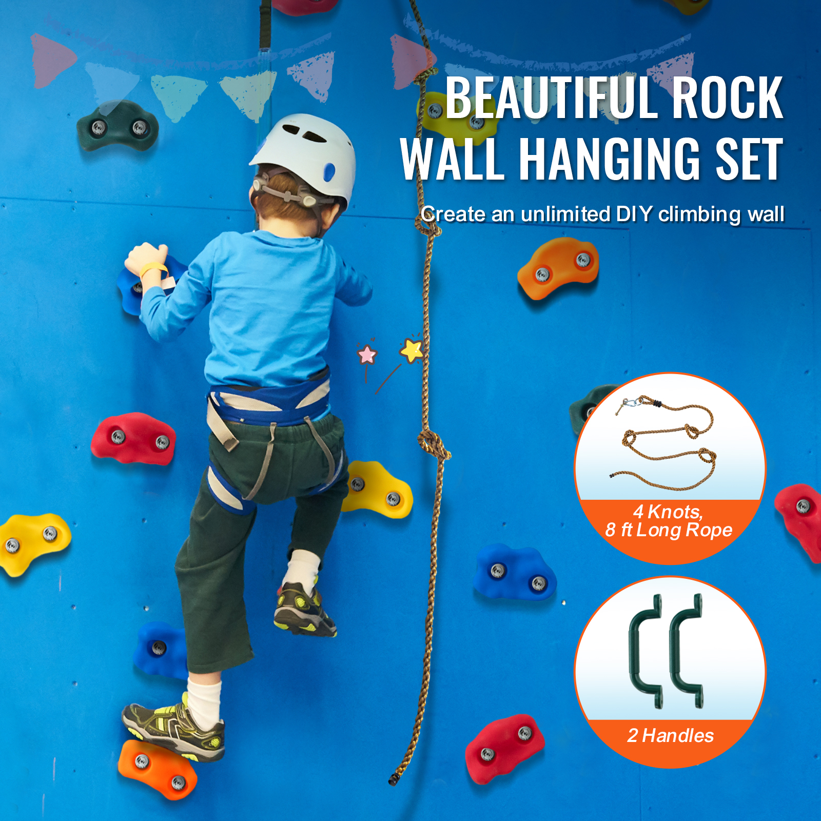 VEVOR 25/32/72/12/20pcs Rock/Tree Climbing Holds Climbing Rocks Handles Hardware - Picture 7 of 98