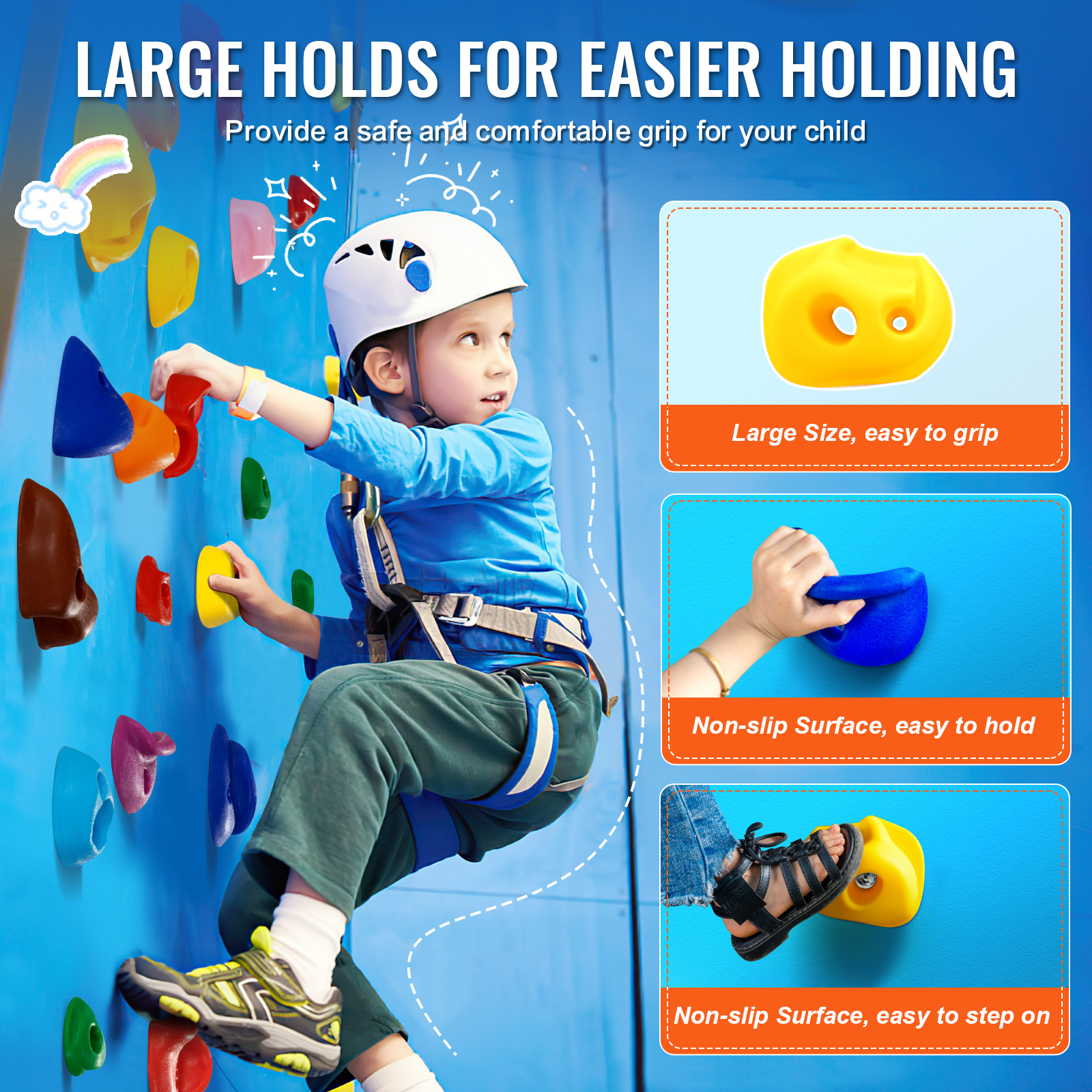 VEVOR 25/32/72/12/20pcs Rock/Tree Climbing Holds Climbing Rocks Handles Hardware - Picture 54 of 98