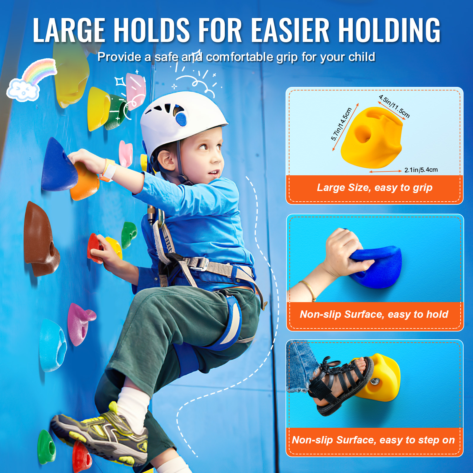 VEVOR 25/32/72/12/20pcs Rock/Tree Climbing Holds Climbing Rocks Handles Hardware - Picture 30 of 98