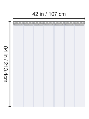 VEVOR Tenda a Strisce in PVC Trasparente Rotolo di Tenda Dimensioni  Generali 122x213,4 cm per