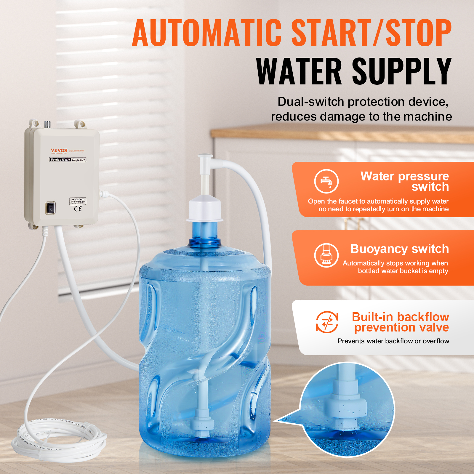 AC Bottled Water Dispensing Pump System Replaces Bunn Flojet 110V 1/2 Head - Picture 42 of 62
