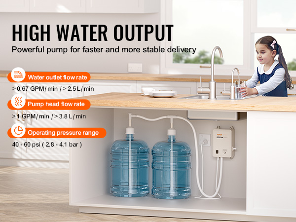 VEVOR Bottled Water Dispenser Pump System, 2x5 Gallon Dispensing System ...