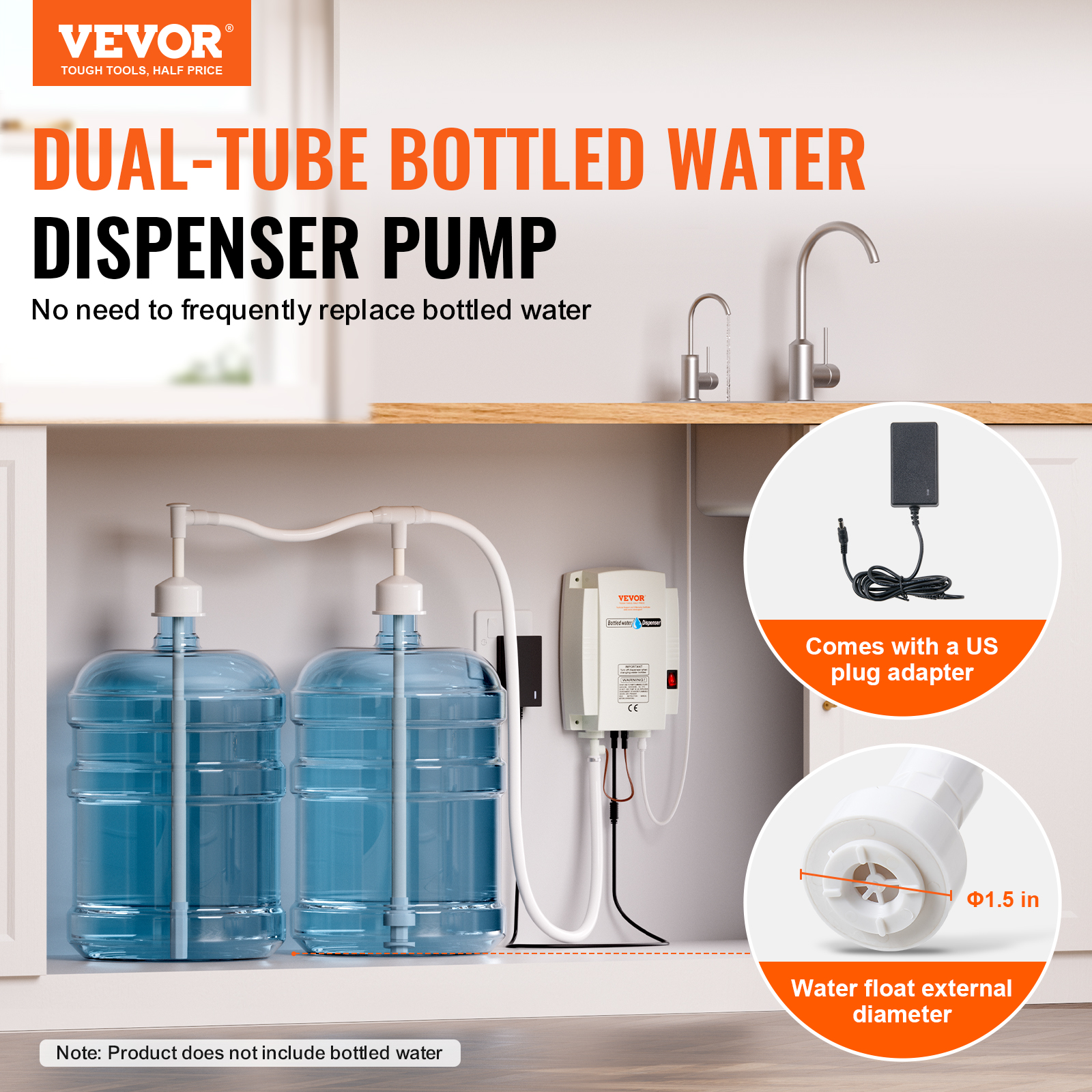 AC Bottled Water Dispensing Pump System Replaces Bunn Flojet 110V 1/2 Head - Picture 52 of 62