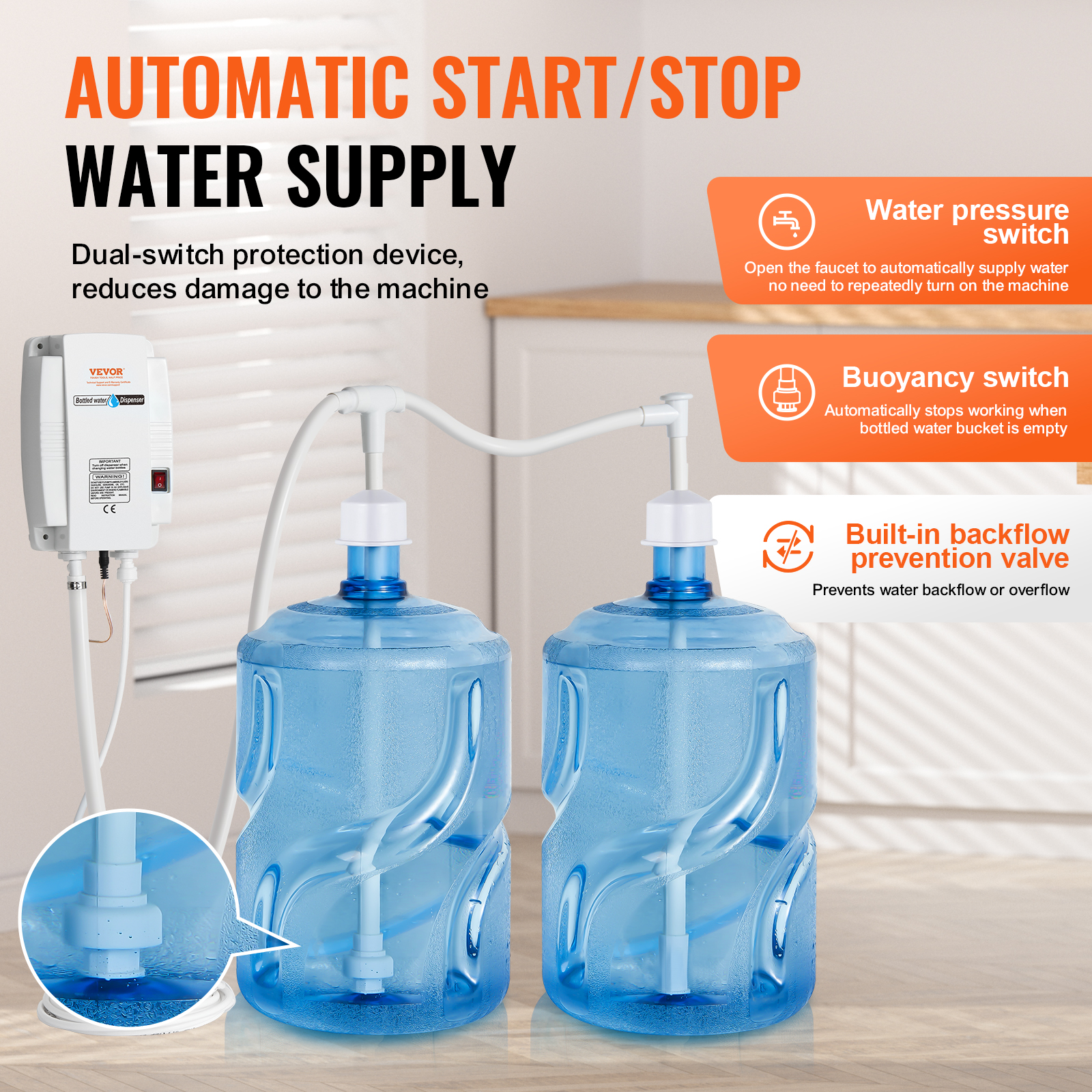 AC Bottled Water Dispensing Pump System Replaces Bunn Flojet 110V 1/2 Head - Picture 54 of 62