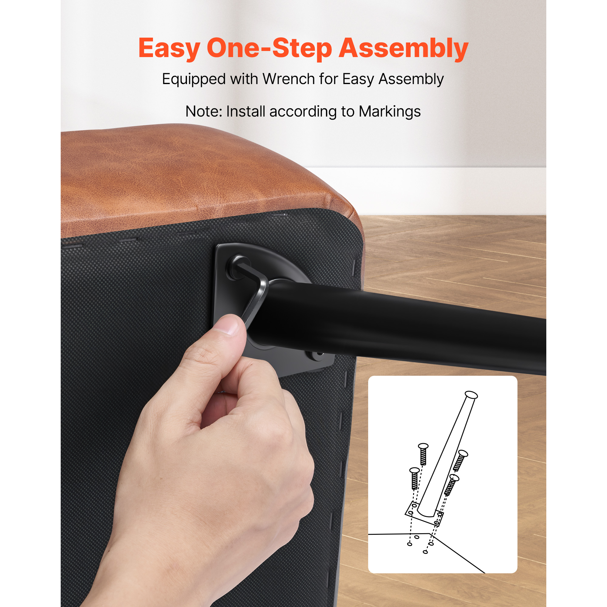 PU Leather Ottoman Bench Shoe Seat with Metal Legs Shoe Bench for Entryway