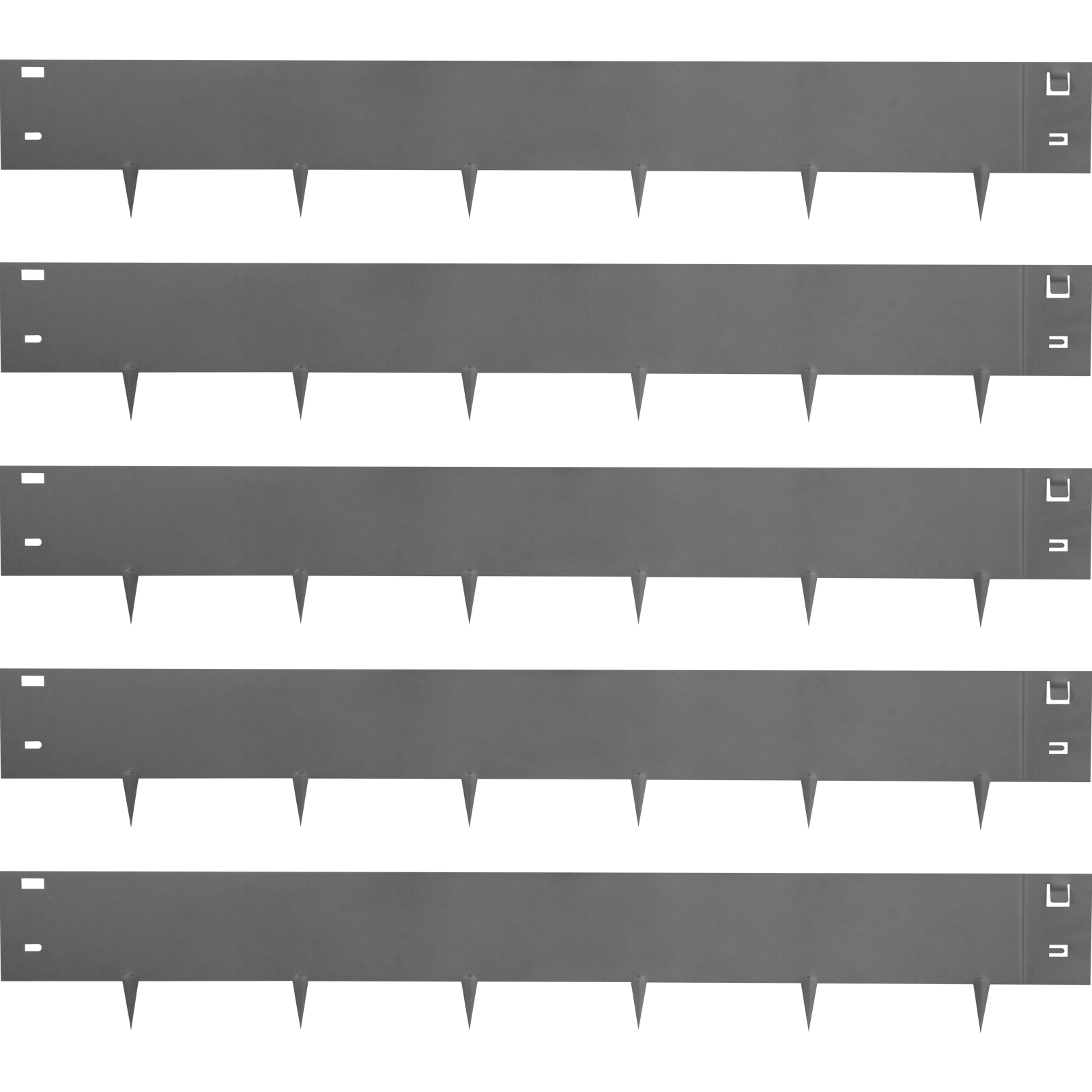 VEVOR Steel Lawn Edging, 5PCS Metal Landscape Edging, 5"x39" Garden Edging Border, Flexible Galvanized Steel Landscape Border, 16.25 ft Length Landscaping Metal Edging, Gray Lawn Edge for Garden Yard