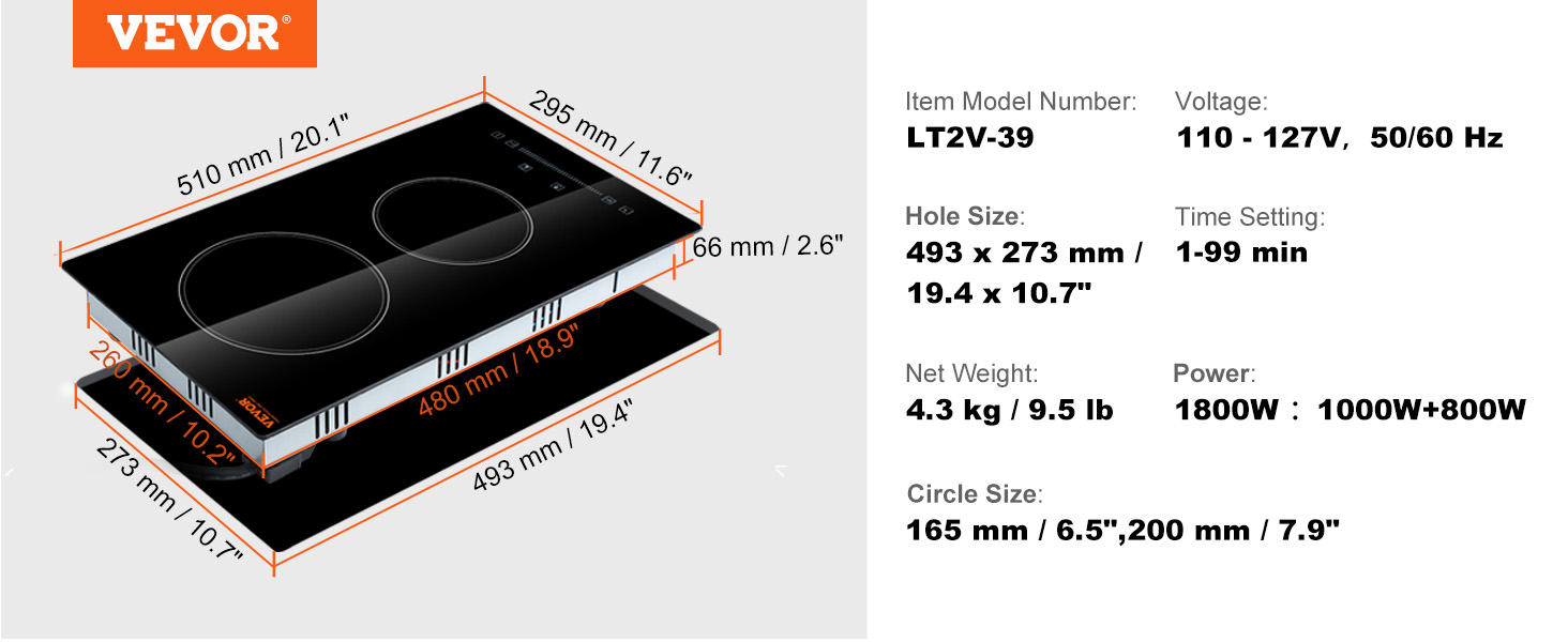 Built-in Ceramic Cooktop,Touch Control, Multiple Burners