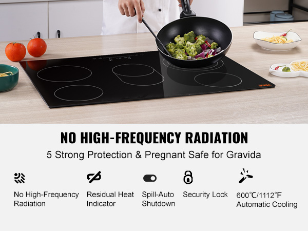 Built-in Induction Cooktop, 30 inch 4 Burners,220V Ceramic Glass Electric  Stove Top with Knob Control,for Simmer Steam Fry