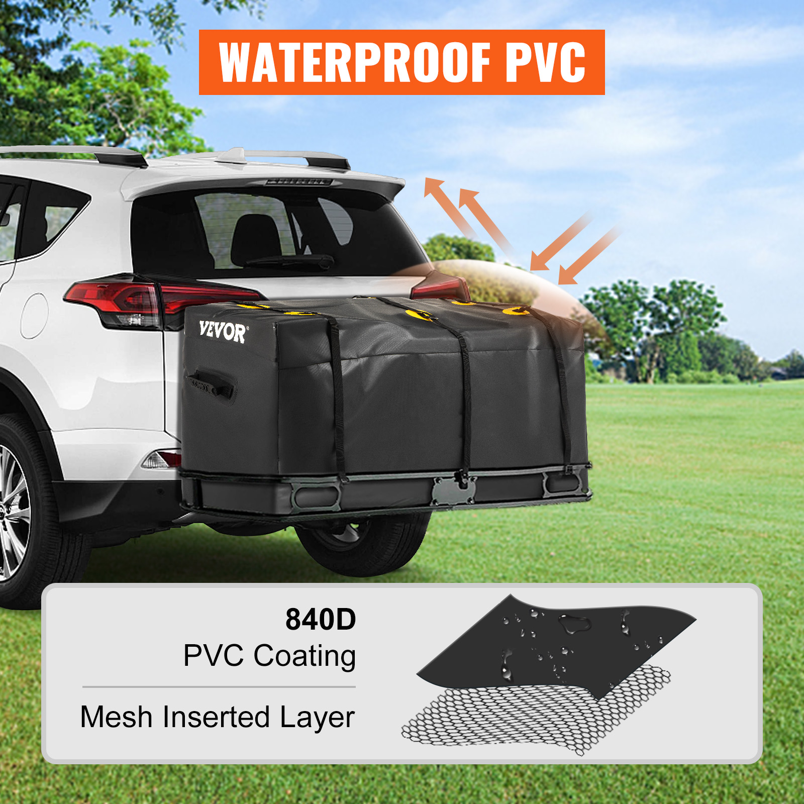 Sac de toit de voiture 700D PVC Cargo Carrier coffre de toit étanche pour  voiture
