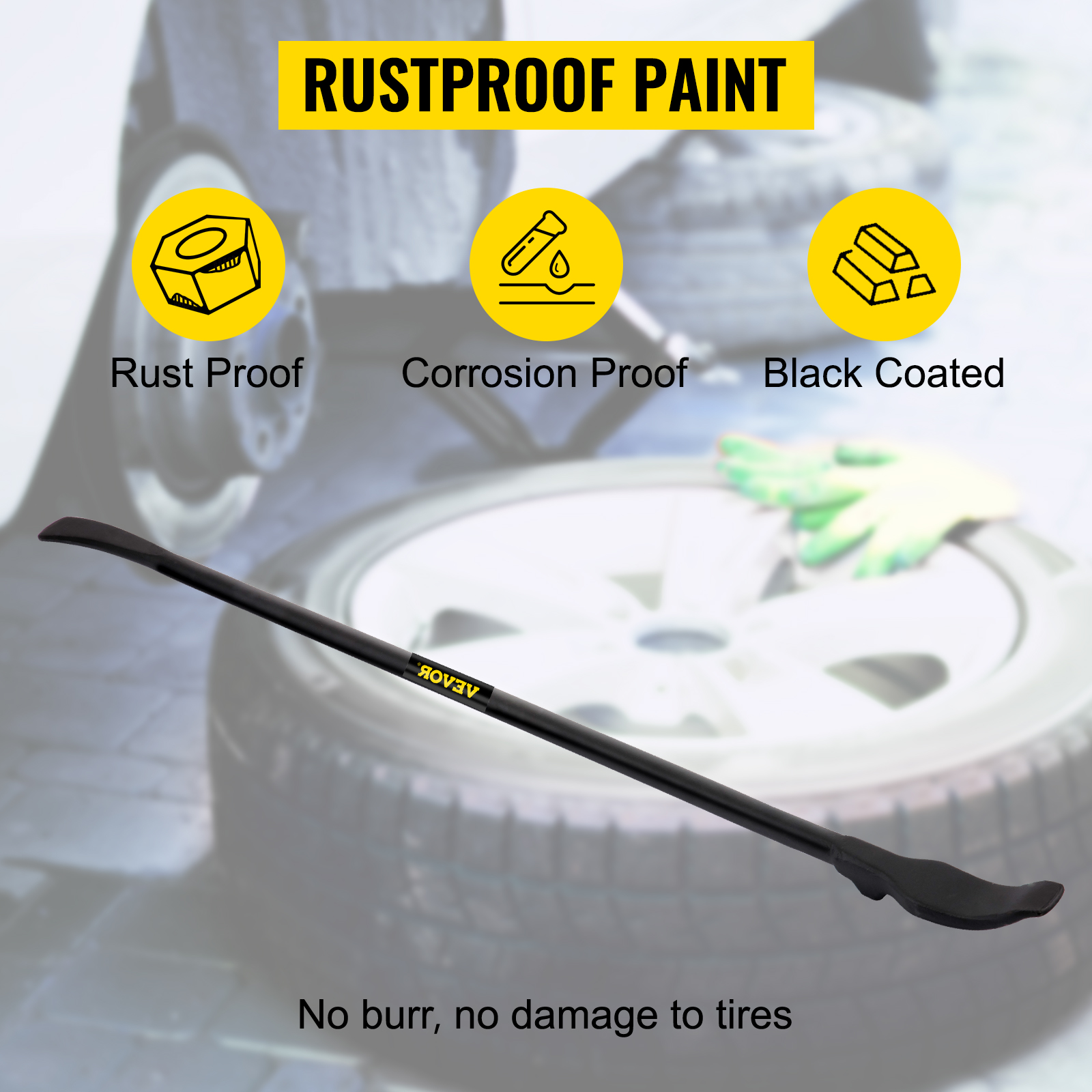 Vevor 37" Tubeless Tire Iron Changer Truck Tractor Mount Demount Repair