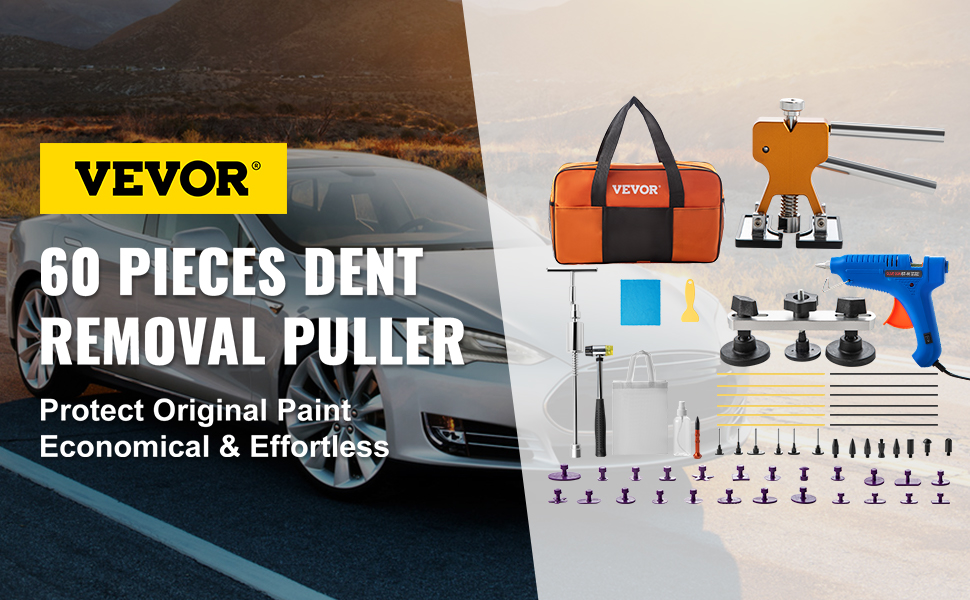 13/9pcs Paintless Dent Repair Kit, TSV Car Body Bridge Dent Puller Removal Tools, Auto Body Repairing Remover Tool Kit for Auto Body Dents, Door Dings
