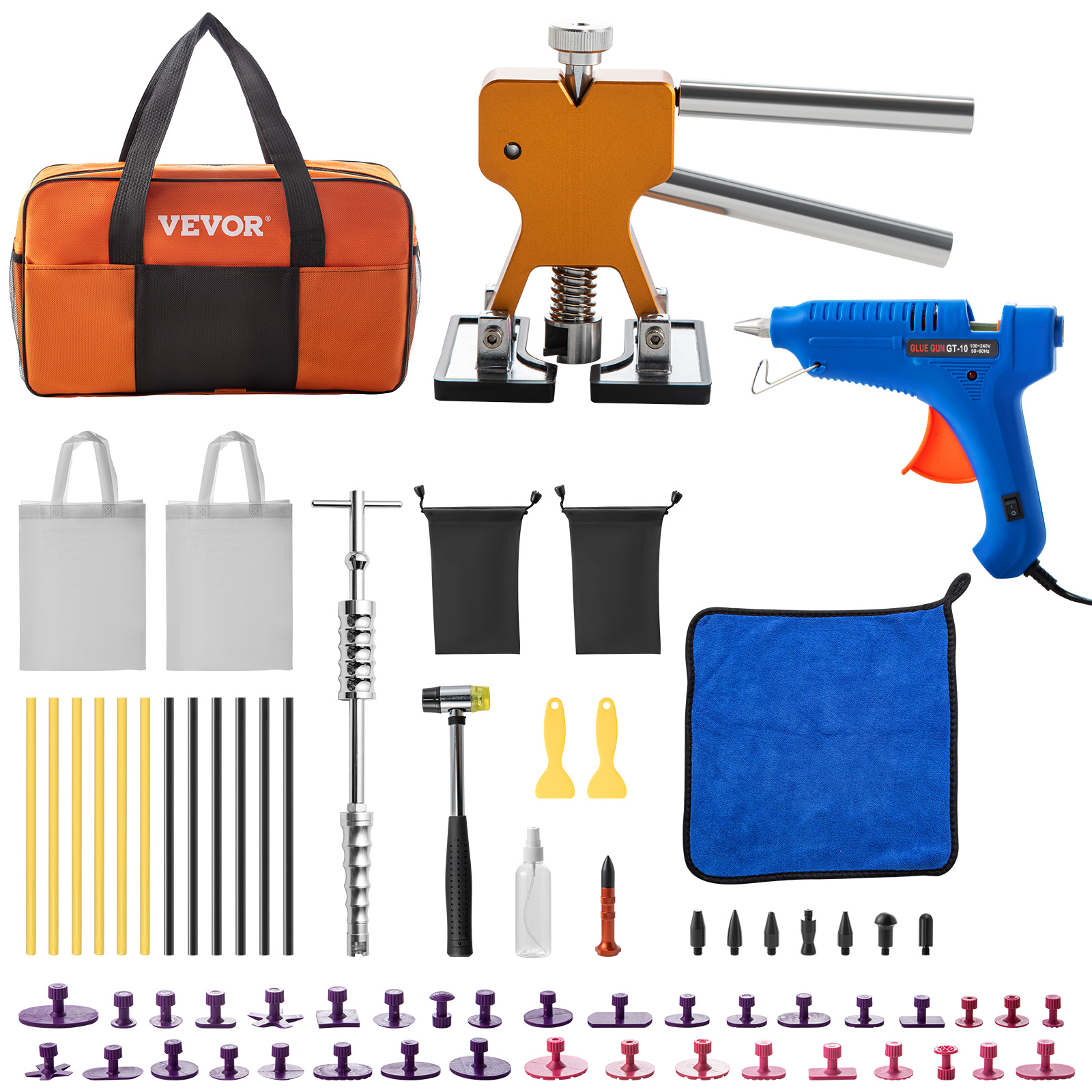 VEVOR Car Dent Removal Tool Dent Repair Puller Kit Paintless for Auto Minor  Dent Removal Door Dings & Hail Damage (98-Pieces) QCAHXFQ98110V74CEV1 - The  Home Depot