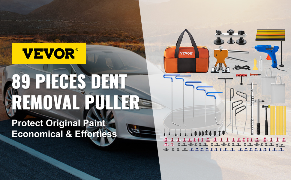 PDR Auto Paintless Dent Repair Kits, Car Dent Puller with Bridge Dent Puller Kit, Dent Remover Tools for All Kinds of Car Body Dents with Storage Bag