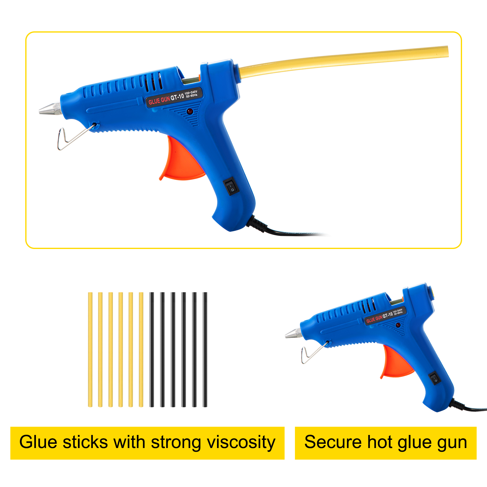 1PCS high temperature heavy duty hot melt glue gun kit and 50 glue