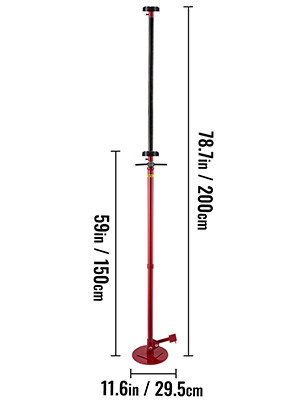 VEVOR Underhoist Stand 3/4 Ton Capacity Pole Jack Heavy Duty Jack Stand Car  Support Jack Lifting from 1.1 m to 1.8 m, Triangular Base, Two Wheels, Easy  Adjustment, Automotive Support, Red 