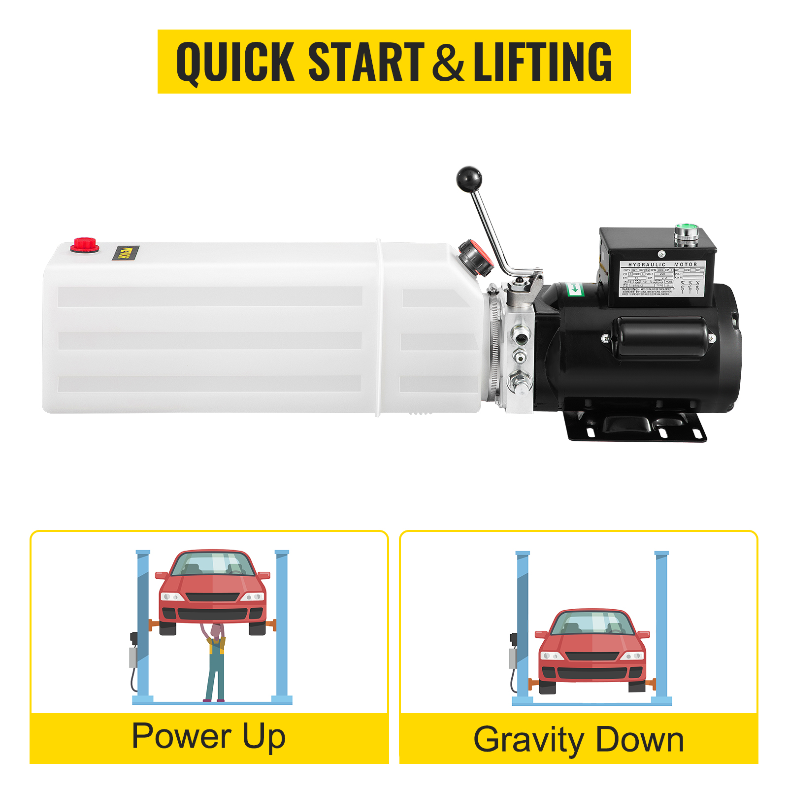 VEVOR Hydraulic Pump 2.2KW Car Lift Hydraulic Power Unit Hydraulic Power  Pack 220V 3HP 50HZ 2750 PSI for Two and Four Post Lift Auto Hoist Car Lift