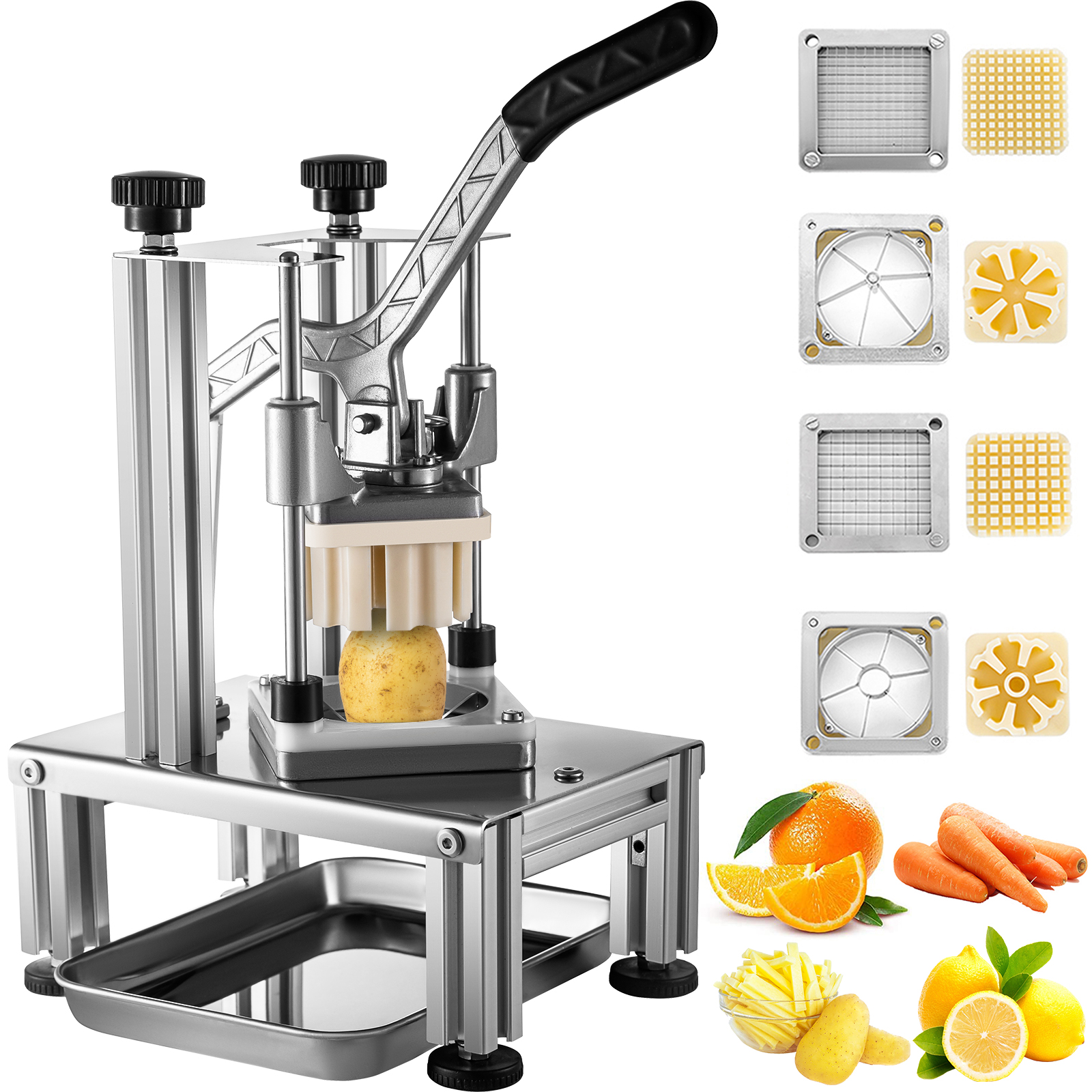  Commercial Vegetable Chopper w/4 Replacement Blades Stainless  Steel French Fry Cutter Onion Potato Dicer & Slicer Chopper Vegetable Fruit  Cutter for Restaurants & Home Kitchen: Home & Kitchen