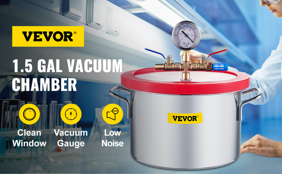 Vacuum Chamber,1.5 Gallon,Stainless Steel