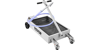VEVOR Oil Drain Pan 15 Gallon Oil Drain Tank, 57L Low Profile Oil Drain Pan, Large Capacity Oil Change Pan, Foldable Hand, with Electric Pump, Hose, Swivel Casters for Car, SUV, Trucks Oil Draining