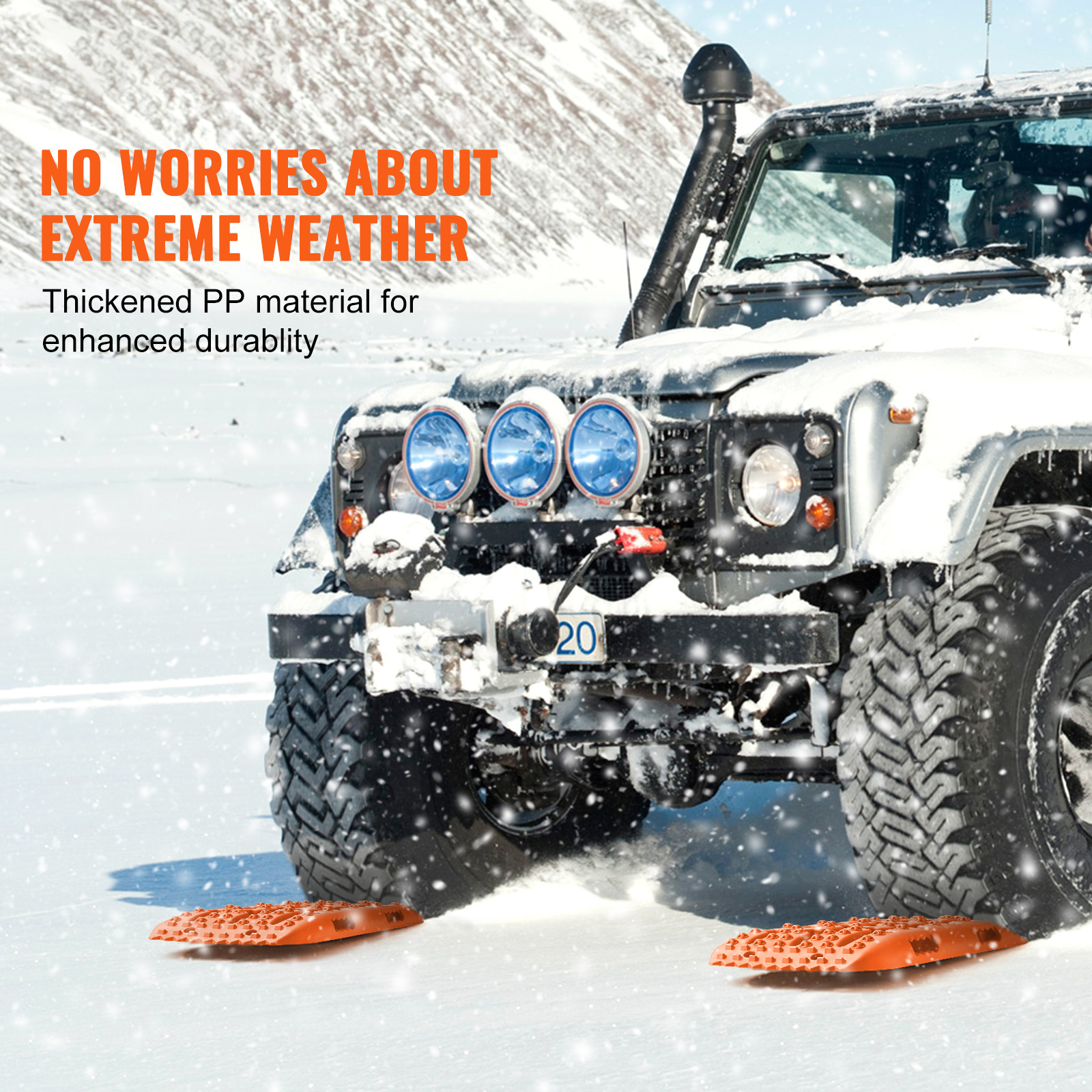 Uimoso 2PCS Traction Boards for Sand Snow PP Recovery Tracks Off-Road 4WD