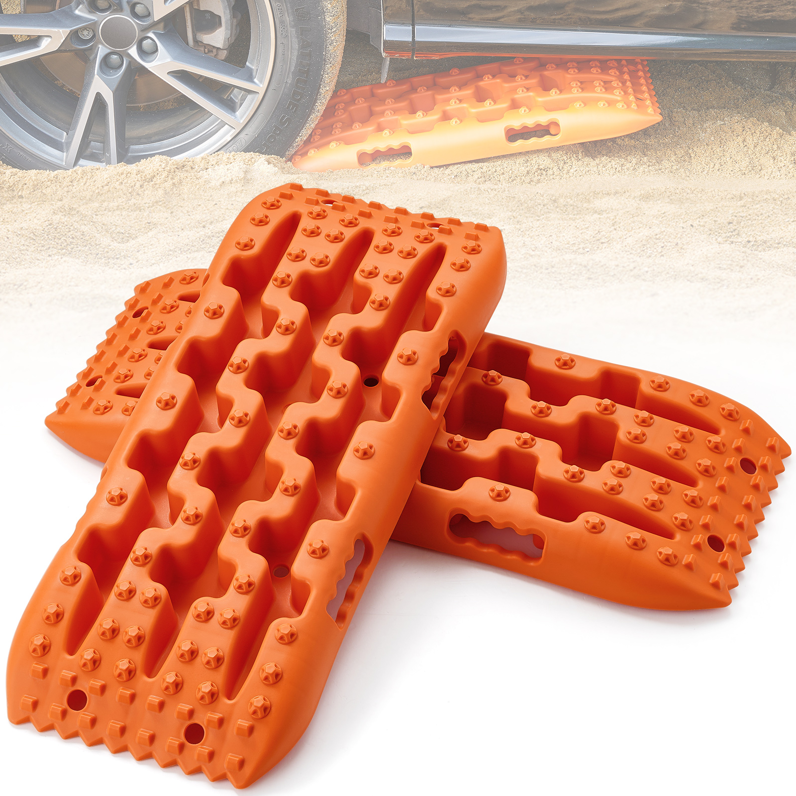 Uimoso 2PCS Traction Boards for Sand Snow PP Recovery Tracks Off-Road 4WD