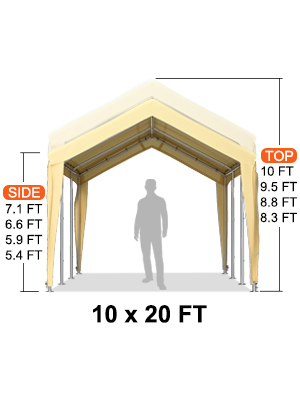Carport Canopy,10 x 20 ft,8 Legs
