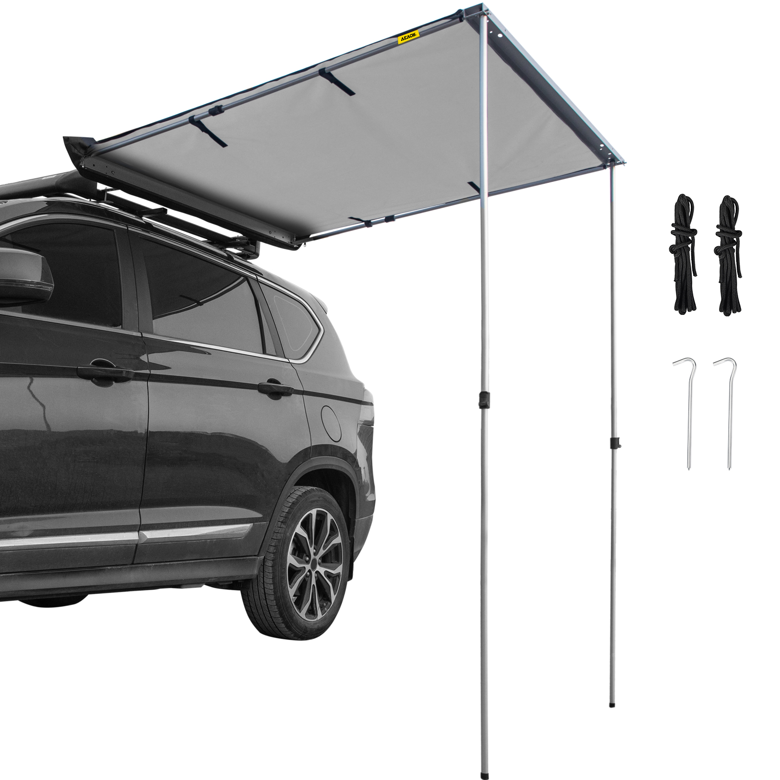 VEVOR Car Side Awning, 4.6'x6.6', Pull-Out Retractable Vehicle Awning  Waterproof UV50+, Telescoping Poles Trailer Sunshade Rooftop Tent w/ Carry  Bag for Jeep/SUV/Truck/Van Outdoor Camping Travel, Grey VEVOR US